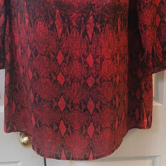 Bb Dakota | Vasha Red Snakeskin Print Shift Dress  Sz XS  NWOT - Picture 5 of 9